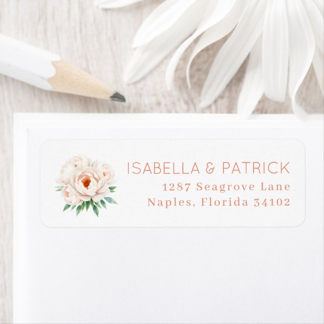 Romantic Coral Watercolor Peonies (Insitu)