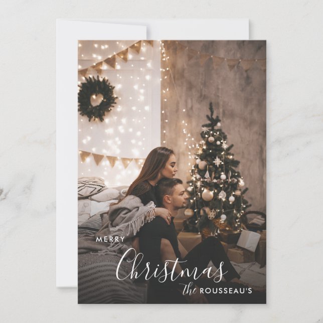 Romantic Cosy Christmas Holiday Photo Card (Front)