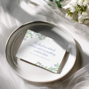 Romantic Cottage Blue Floral Frame Wedding RSVP Card