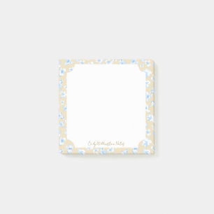 Romantic Cottagecore Blue Floral Customisable Post-it Notes