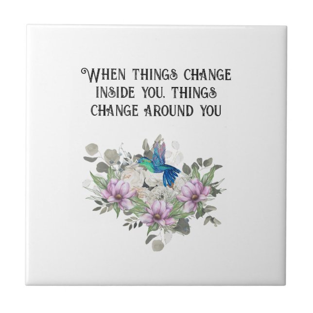 Romantic Cottagecore Floral Design Tile (Front)