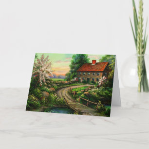 Romantic Country Cottage Greeting Card