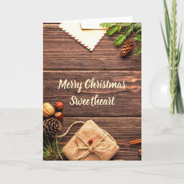 Romantic Country Style Christmas Holiday Card (Front)