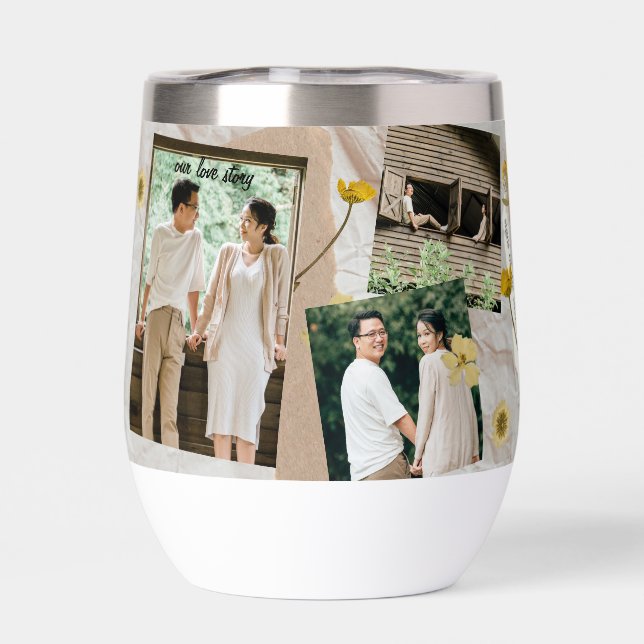 Romantic Couple 3 Photos, Personalised Custom (Back)