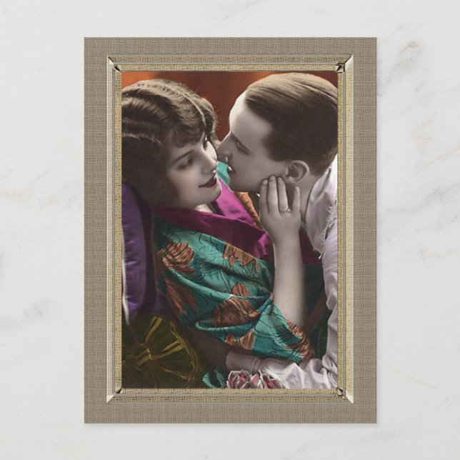 Romantic Couple - a womans touch Postcard (Front)