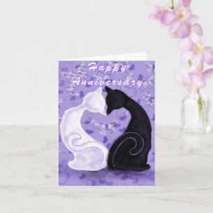 Romantic Couple Cat Anniversary Card