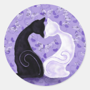 Romantic Couple Cats Sticker