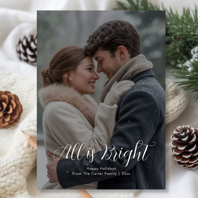 Romantic Couple Christmas Holiday Greeting Card (Creator Uploaded)