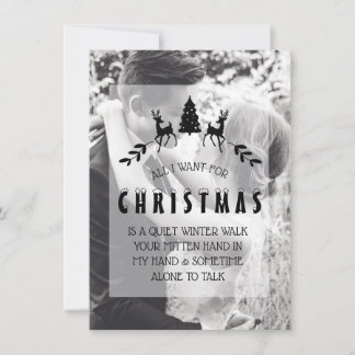 Romantic Couple Custom Photo Christmas Card