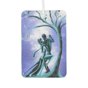 Romantic Couple Dance under Midnight Tree  Car Air Freshener