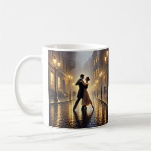 Romantic Couple dancing in the rain Coffee Mug