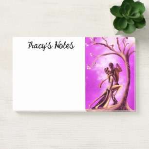 Romantic Couple Dancing the Tango Pink Post-it Notes