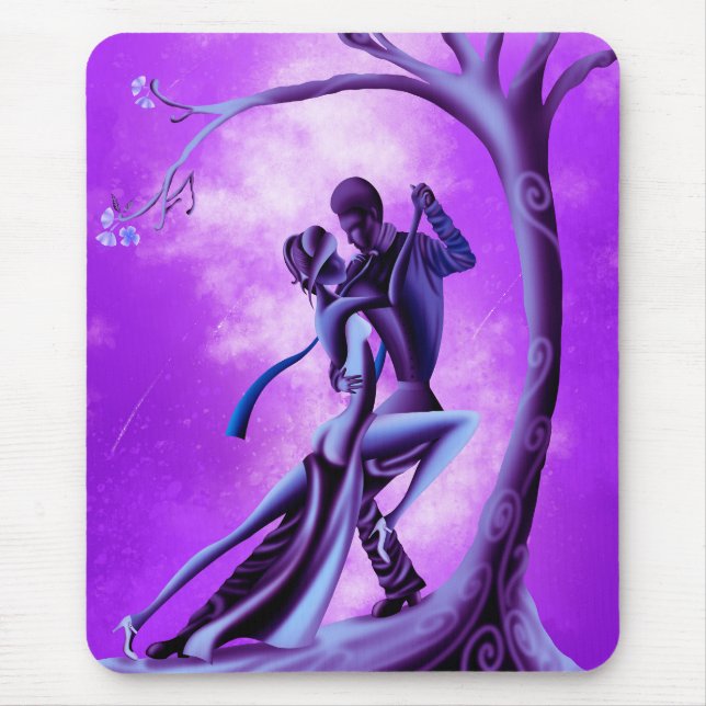 Romantic Couple Dancing the Tango purple Mouse Mat (Front)
