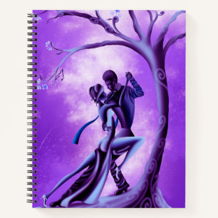 Romantic Couple Dancing the Tango purple Notebook