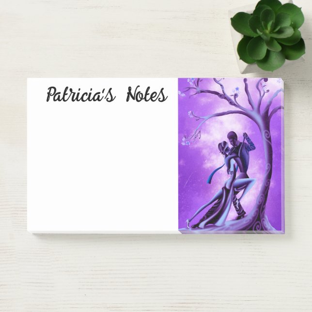 Romantic Couple Dancing the Tango Purple  Post-it Notes (Office)