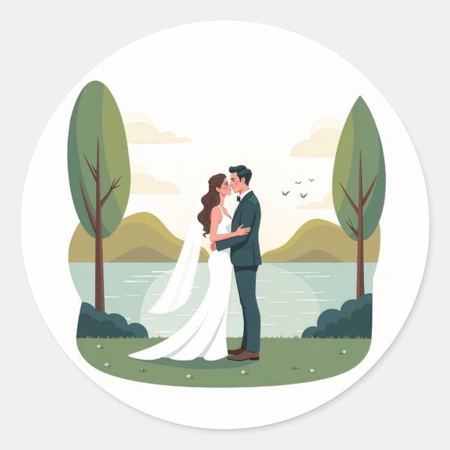 Romantic Couple Engagement Stickers (Front)