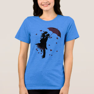 Romantic Couple Face to Face T-Shirt   Love & Roma Tri-Blend Shirt
