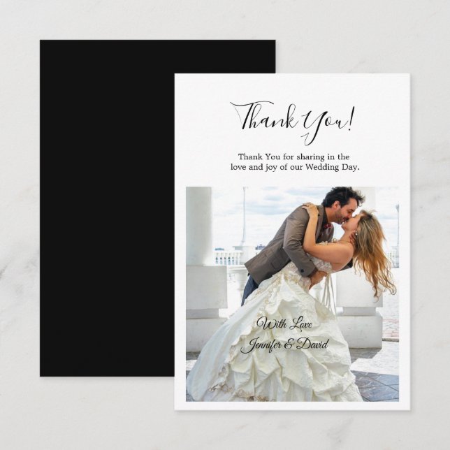 Romantic Couple Flat Thank You Card (Front/Back)