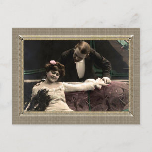 Romantic Couple - Gazing over her shoulder Postcard