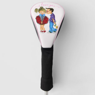 Romantic Couple Golf Head Cover Gift - I Love You