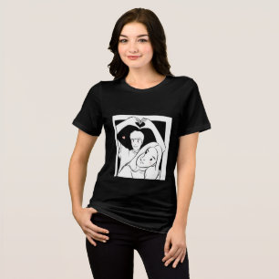 Romantic Couple Illustration T-Shirt – Cute Love Tri-Blend Shirt