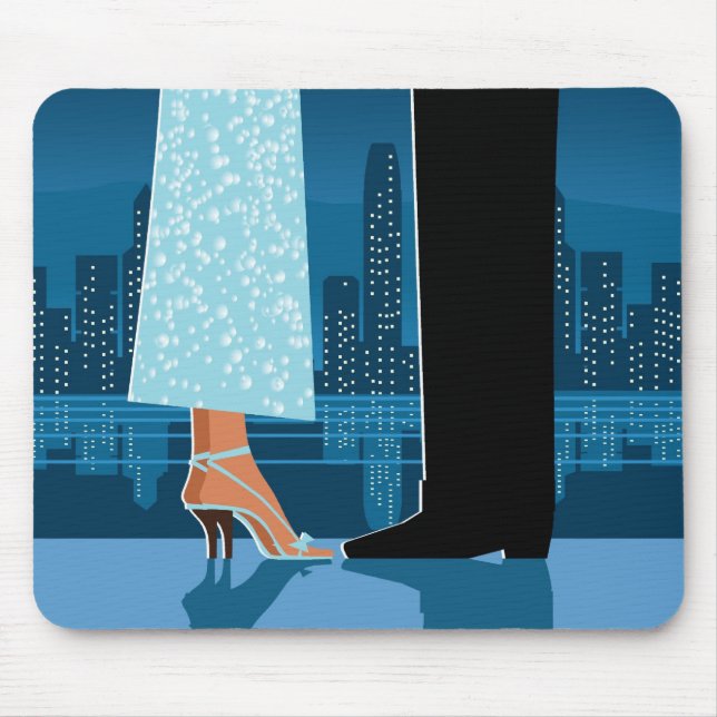 Romantic Couple in City Mouse Mat (Front)