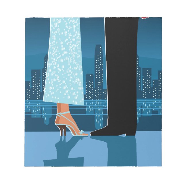 Romantic Couple in City Notepad (Front)