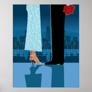 Romantic Couple in City Poster