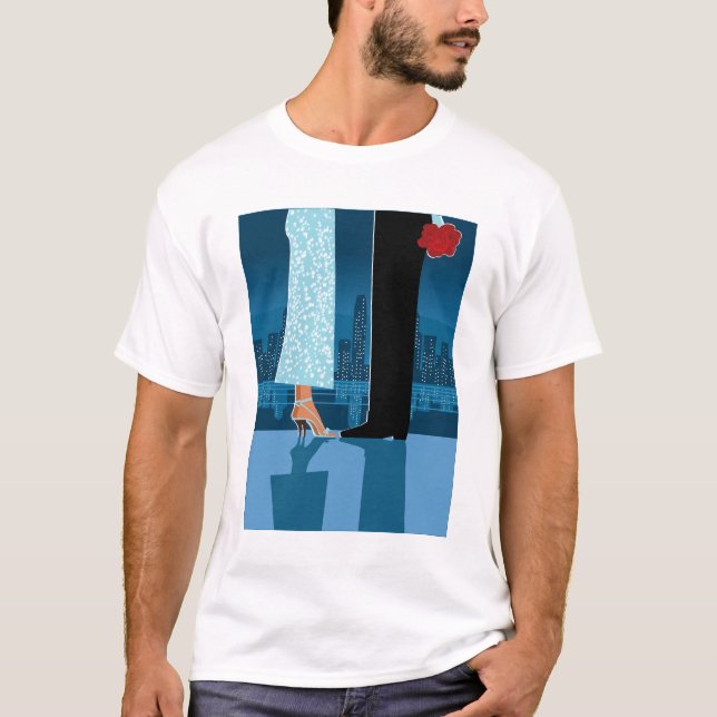 Romantic Couple in City T-Shirt (Front)