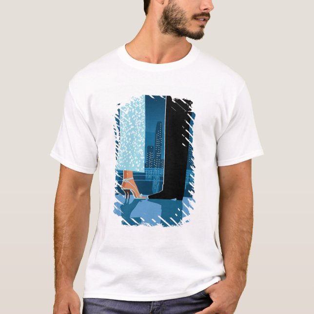 Romantic Couple in City T-Shirt (Front)