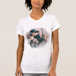 Romantic Couple In Paris Vintage T-Shirt