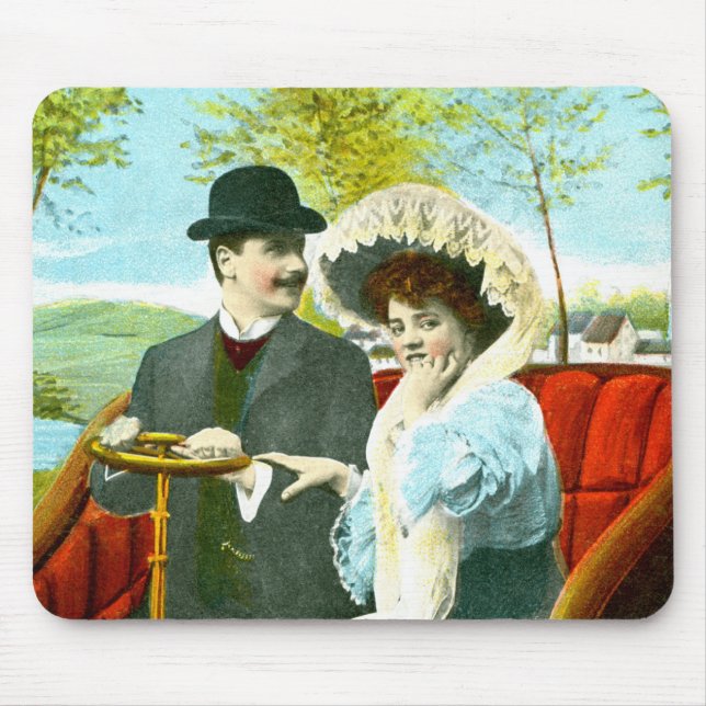 Romantic couple in vintage scene mouse mat (Front)