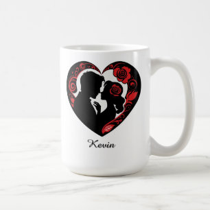 Romantic Couple Inside a Heart Frame Coffee Mug