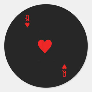 Romantic Couple Kiss Queen Of Hearts Ker Playing C Classic Round Sticker