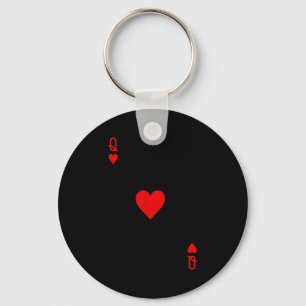 Romantic Couple Kiss Queen Of Hearts Ker Playing C Key Ring