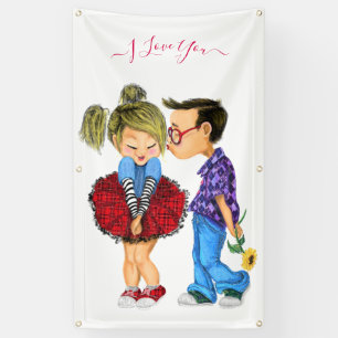 Romantic Couple Love Banner - I Love You