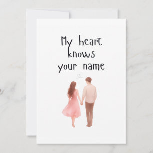 Romantic Couple Love Card, Valentine's Day Holiday Card