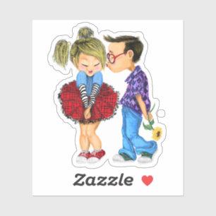 Romantic Couple Love Sticker - Kiss