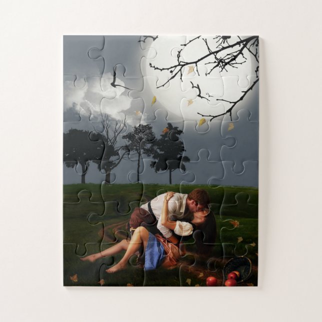 ROMANTIC COUPLE MOONLIGHT SENSUAL FANTASY PUZZLE (Vertical)