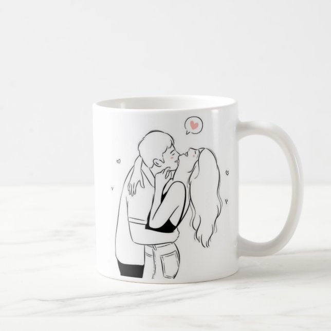 Romantic Couple Mug – Cute Gift for Lovers (Right)