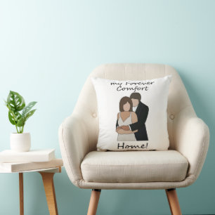 Romantic Couple My Forever Comfort Home Wedding Cushion