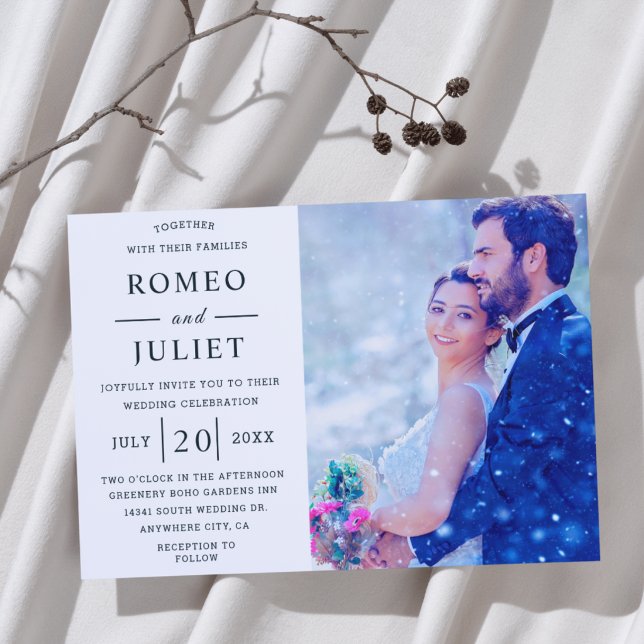 Romantic couple photo Wedding Invitation (Creator Uploaded)