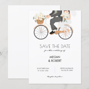 Romantic Couple Riding a Bicycle wedding  Save The Date