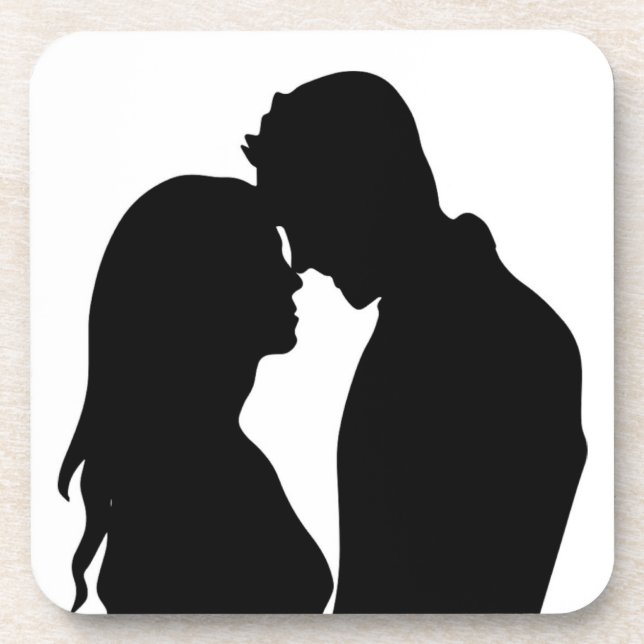 ROMANTIC COUPLE SILHOUETTE COASTER (Front)