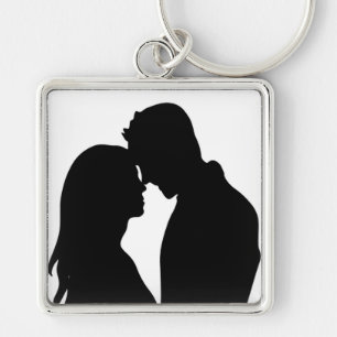 ROMANTIC COUPLE SILHOUETTE KEY RING