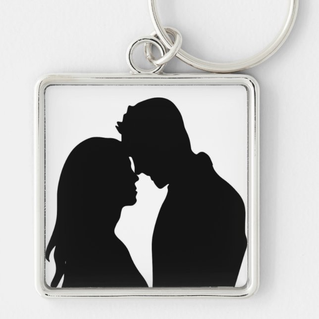 ROMANTIC COUPLE SILHOUETTE KEY RING (Front)
