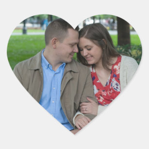 Romantic Couple Sitting Close Together Heart Sticker