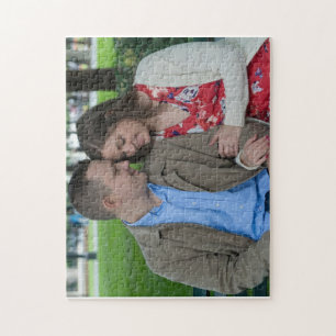 Romantic Couple Sitting Close Together Jigsaw Puzzle