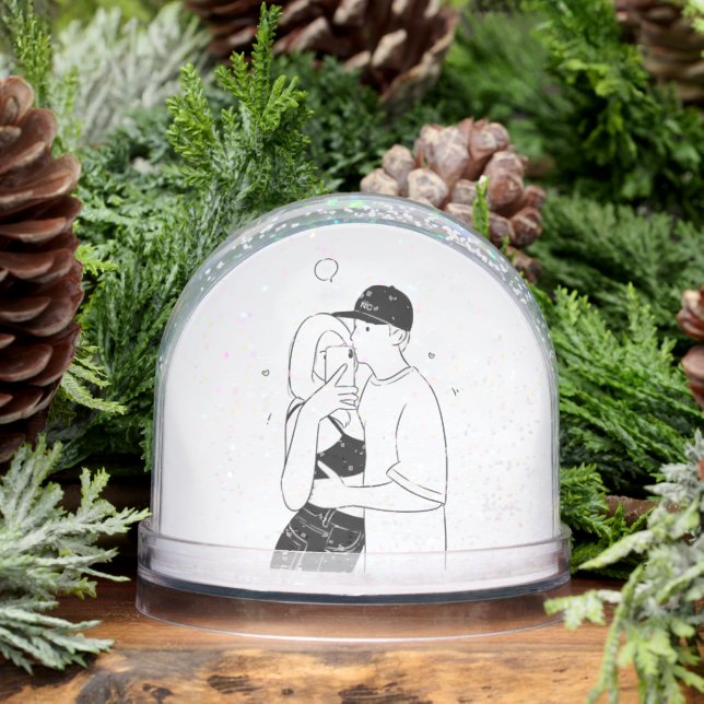 Romantic Couple Snow Globe – Love Gift for Couples (Winter)