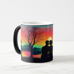 Romantic Couple Sunset Silhouette  Magic Mug
